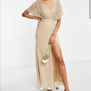 Tan colored bridesmaid dress